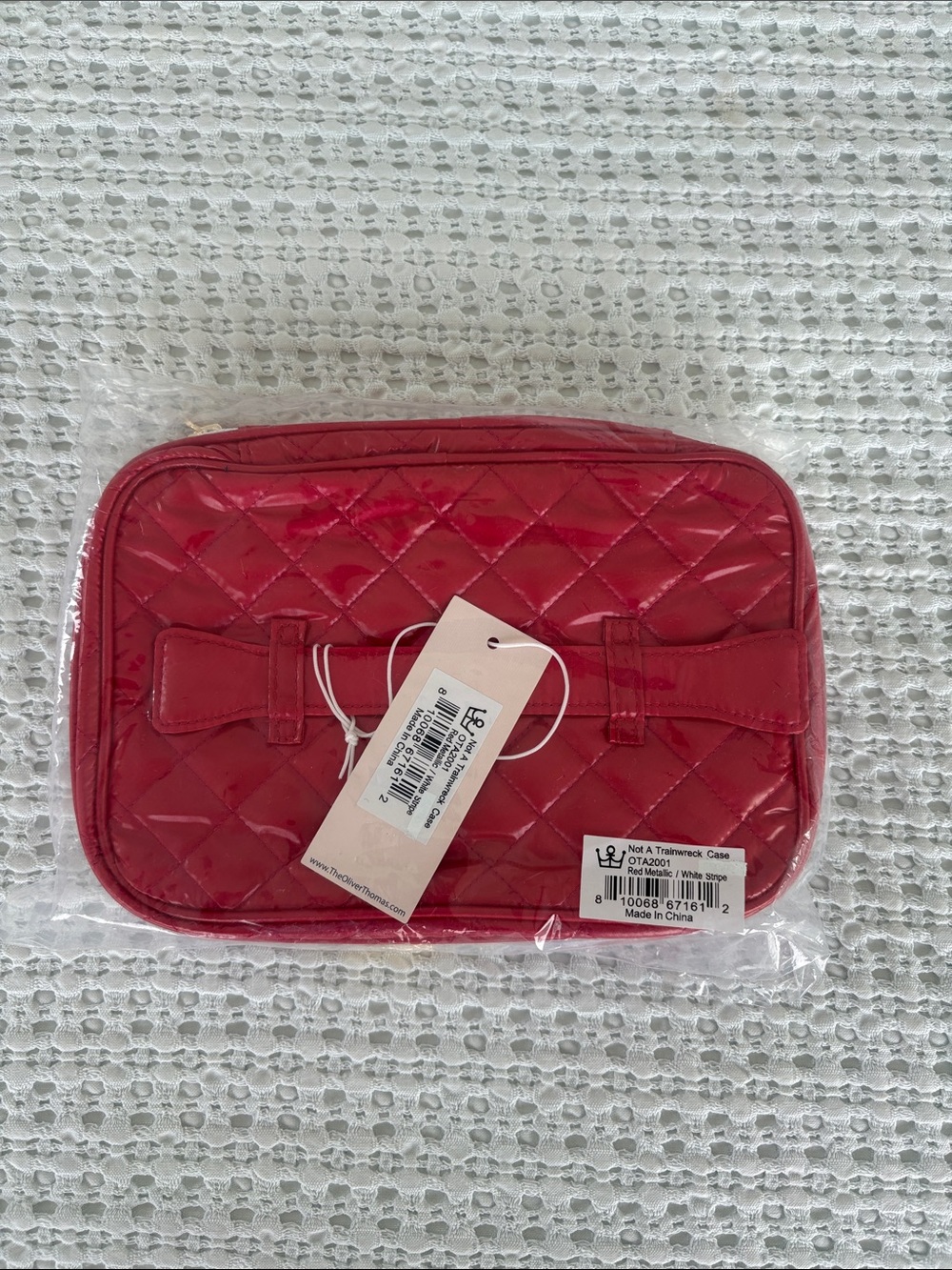 Oliver Thomas (New) Quilted Red Travel Cosmetic Pouch